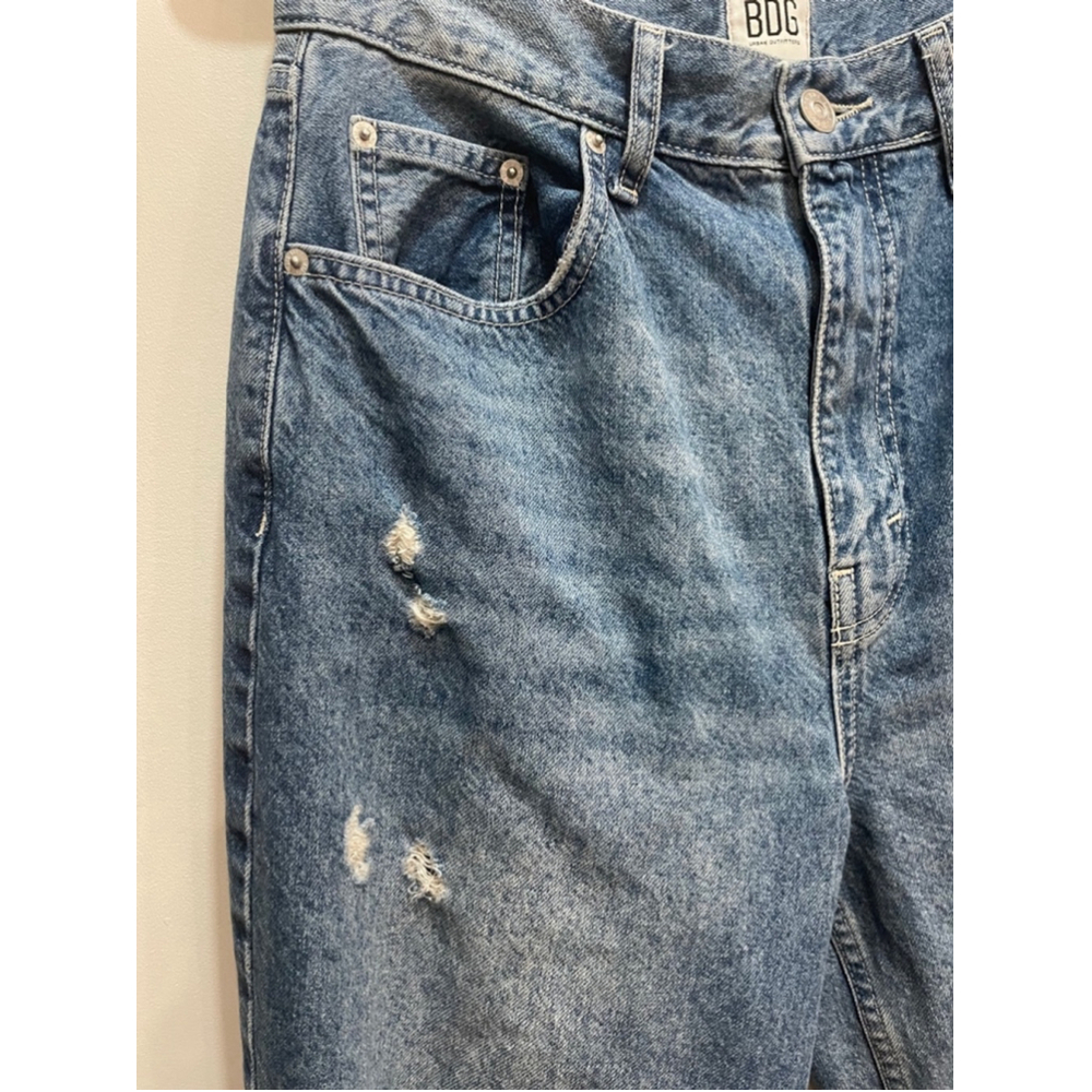 BDG Urban Outfitters High Rise Baggy Jeans 29 Raw Hem Distressed Skater - Picture 2 of 11